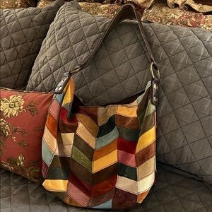 Lucky Brand Colorful Chevron Hobo Bag